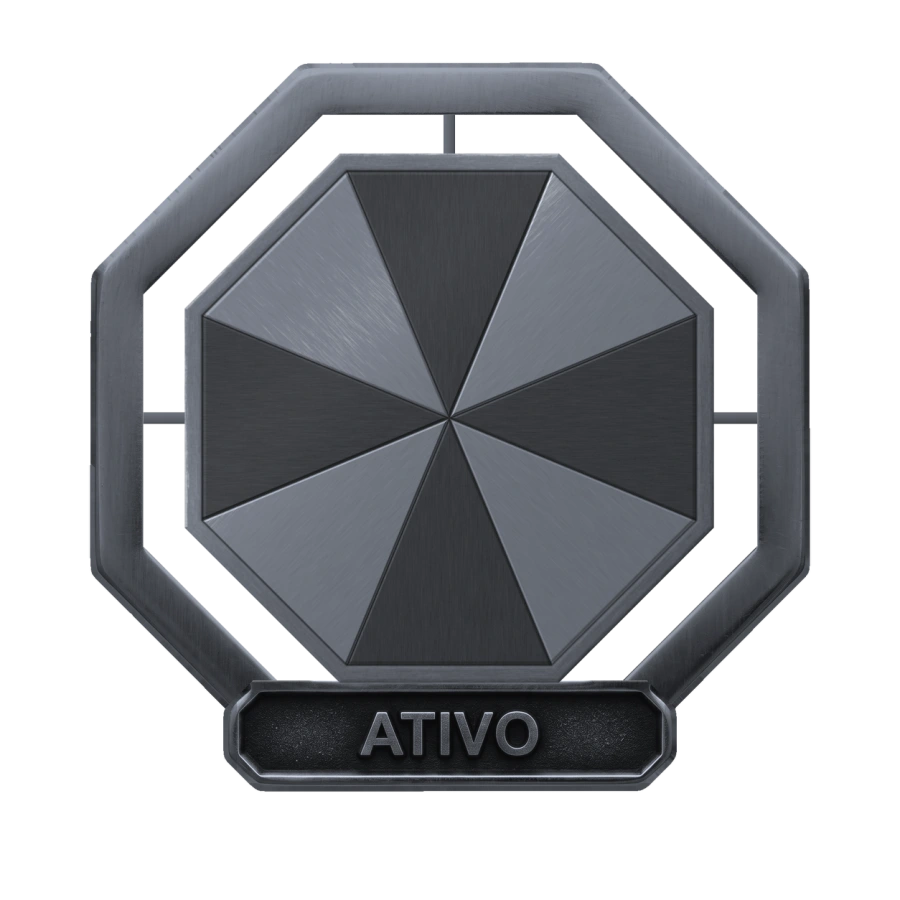 Pin Assessor ativo, gunmetal com plaqueta ATIVO